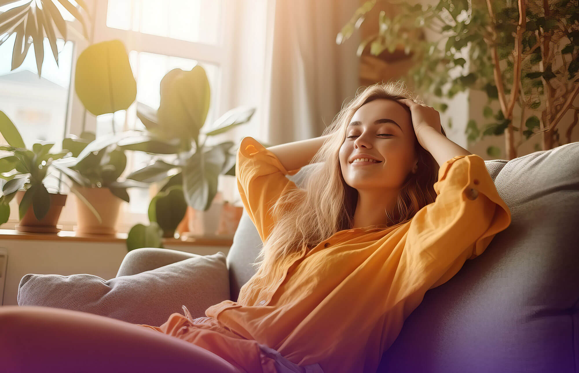 Women happy resting blog image